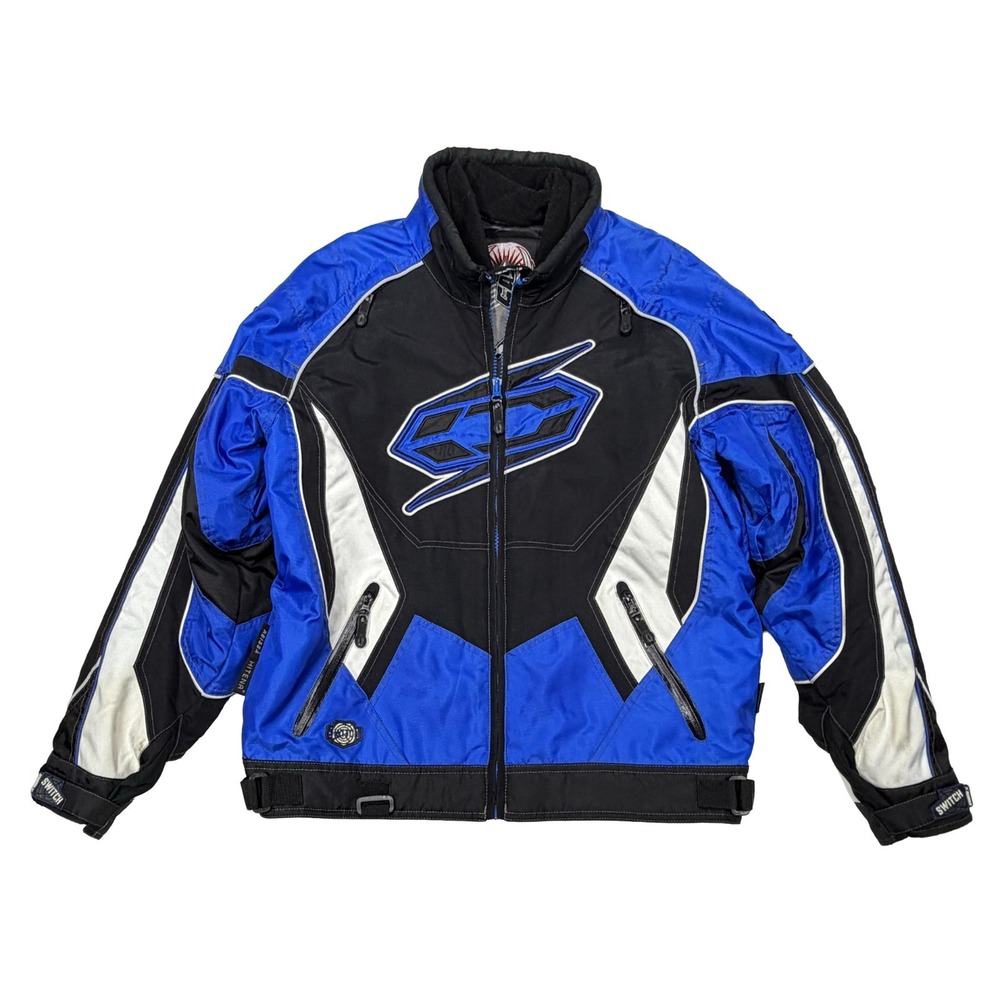 Castle X Racing Switch Snowmobile Jacket Rider Blue Black Men's Medium Lined
